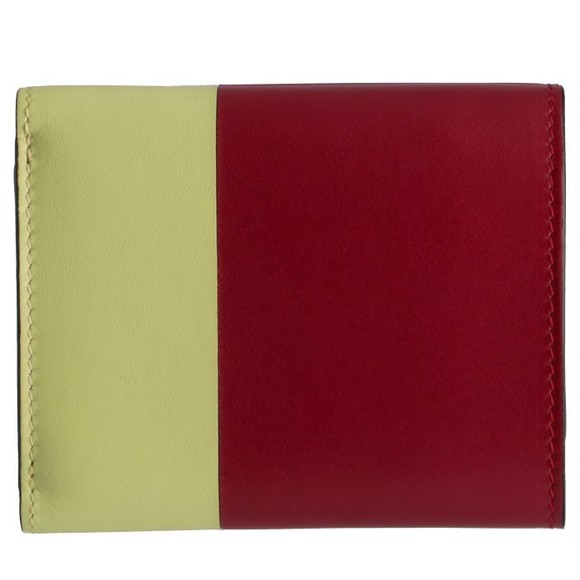 LOEWE Color Block Trifold Wallet Raspberry Yellow - Picture 3 of 7
